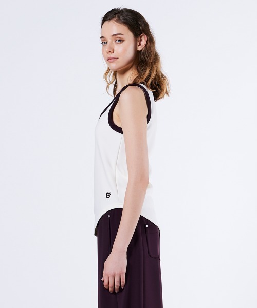 DOUBLE STANDARD CLOTHING(ダブルスタンダードクロージング)の「アクアスーティングジャージタンクトップ(タンクトップ・レディース・ホワイト×レッド/ホワイト×ネイビー・FREE)」の9枚目の写真