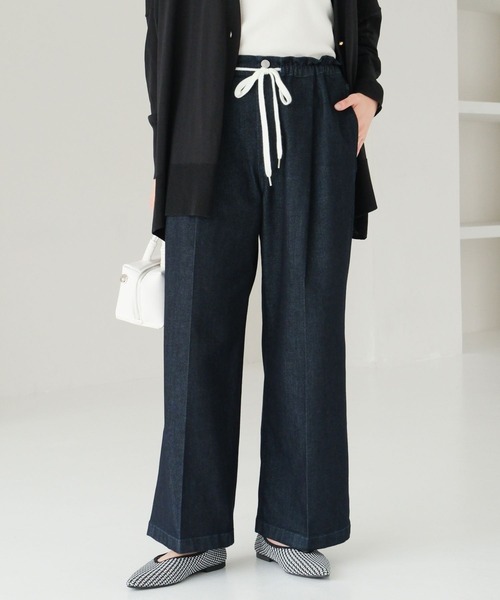 Elura(エルーラ)の「冷感イージーデニム<低身長サイズあり>/495590(デニムパンツ・レディース・ブルー/ネイビー・SMALL/MEDIUM/LARGE/FREE(S))」の1枚目の写真