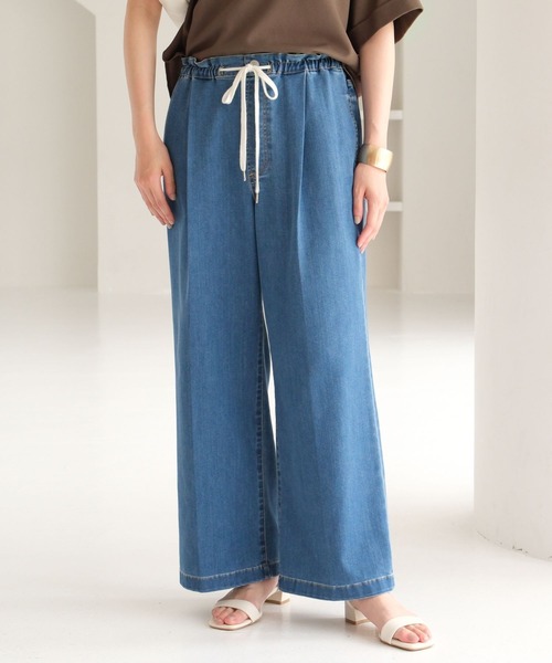 Elura(エルーラ)の「冷感イージーデニム<低身長サイズあり>/495590(デニムパンツ・レディース・ブルー/ネイビー・SMALL/MEDIUM/LARGE/FREE(S))」の2枚目の写真