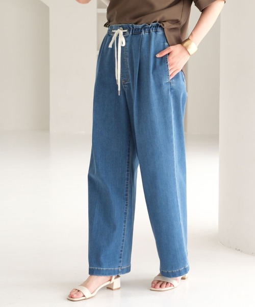 Elura(エルーラ)の「冷感イージーデニム<低身長サイズあり>/495590(デニムパンツ・レディース・ブルー/ネイビー・SMALL/MEDIUM/LARGE/FREE(S))」の10枚目の写真