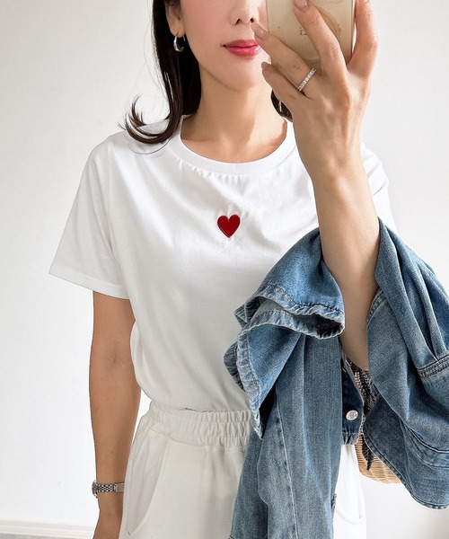 tシャツ 「オンライ/ZOZO限定」サークル刺繍Ｔシャツ レディース セール】【WEB限定】刺繍サークルロゴTシャツ（Tシャツ