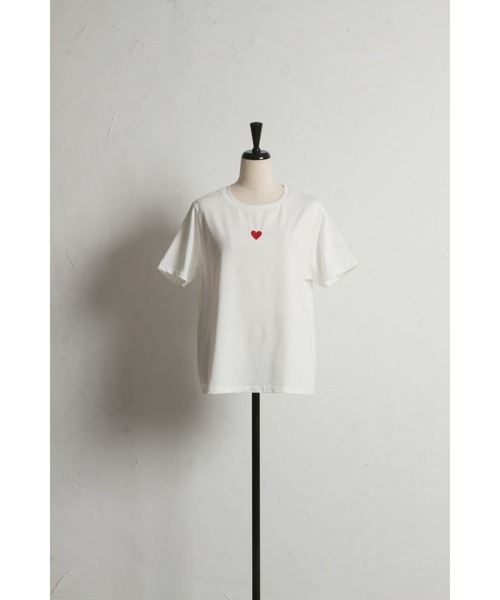 ZOZO限定】ハート刺繍Tシャツ（UVカット、接触冷感）（Tシャツ