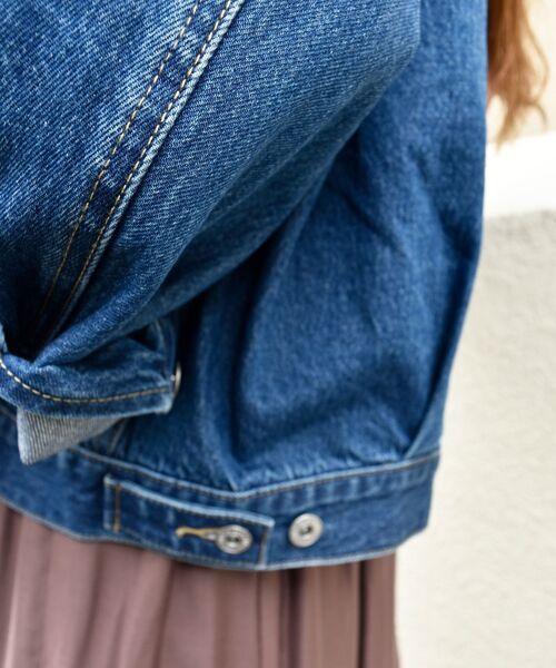 le.coeur blanc（ルクールブラン）の「ノーカラーデニムジャケット（ノーカラージャケット・レディース・ブラック/ブルー・38）」の19枚目の写真