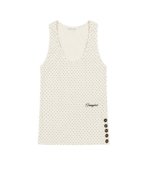 タンクトップ ノースリーブ 「FANCY CLUB」Dot Button Sleeveless レディース FANCY CLUB（ファンシークラブ）の「【FANCY CLUB】Dot Button