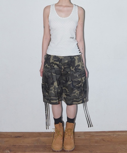 タンクトップ ノースリーブ 「FANCY CLUB」Dot Button Sleeveless レディース FANCY CLUB（ファンシークラブ）の「【FANCY CLUB】Dot Button