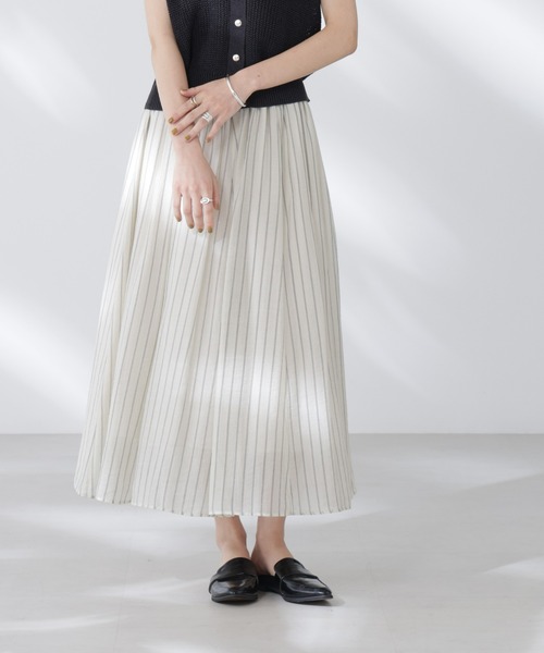 【美品】25SS新作　Theory シアーストライプフレアスカート　Sサイズ 美品】25SS新作 Theory シアーストライプフレアスカート Sサイズ