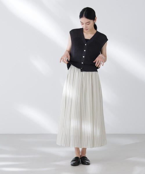 CHANEL 25P☆ストライプ☆大人カジュアル　スカート 25P カジュアル可愛く】CHANEL ストライプスカート