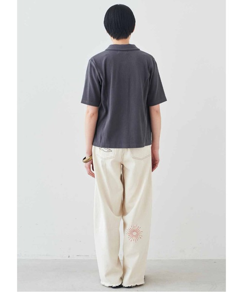 MEDE19F（メデジュウキュウ）の「ＭＥＤＥ１９Ｆ　ベアテレコカットソーシャツ（シャツ/ブラウス・レディース・ライトイエロー/チャコールグレー・M/L/LL）」の7枚目の写真