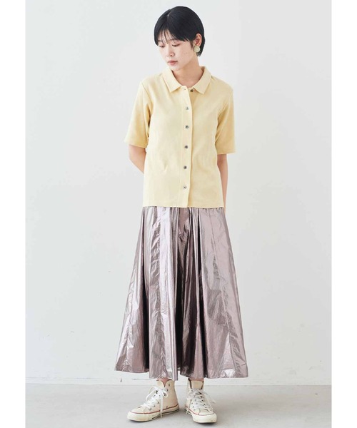 MEDE19F（メデジュウキュウ）の「ＭＥＤＥ１９Ｆ　ベアテレコカットソーシャツ（シャツ/ブラウス・レディース・ライトイエロー/チャコールグレー・M/L/LL）」の8枚目の写真