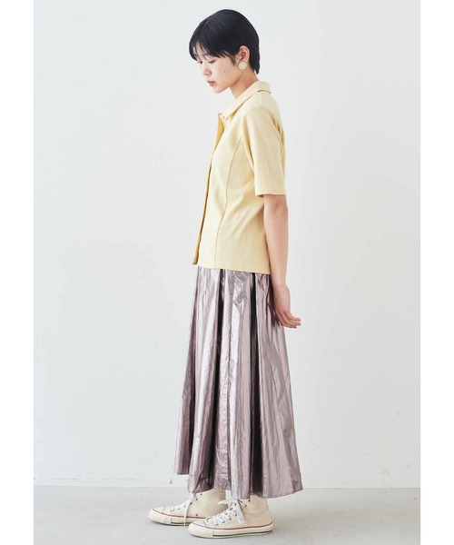 MEDE19F（メデジュウキュウ）の「ＭＥＤＥ１９Ｆ　ベアテレコカットソーシャツ（シャツ/ブラウス・レディース・ライトイエロー/チャコールグレー・M/L/LL）」の9枚目の写真