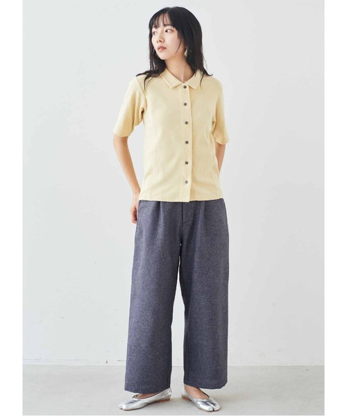 MEDE19F（メデジュウキュウ）の「ＭＥＤＥ１９Ｆ　ベアテレコカットソーシャツ（シャツ/ブラウス・レディース・ライトイエロー/チャコールグレー・M/L/LL）」の11枚目の写真