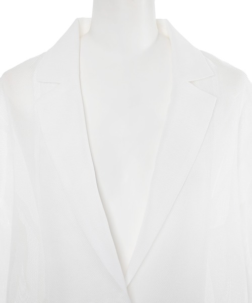 Narcissus（ナルシス）の「メッシュテーラードジャケット（テーラードジャケット・レディース・ホワイト/ブラック・FREE）」の8枚目の写真