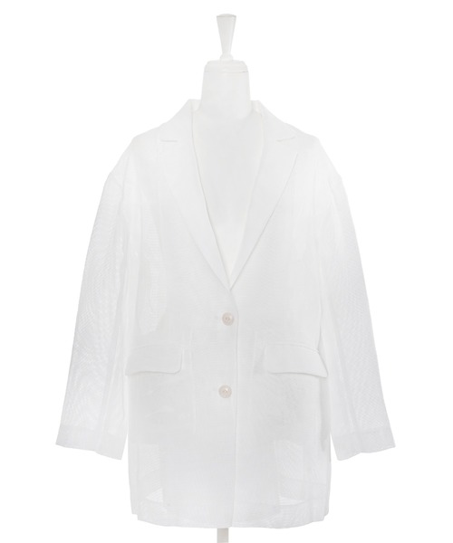 Narcissus（ナルシス）の「メッシュテーラードジャケット（テーラードジャケット・レディース・ホワイト/ブラック・FREE）」の11枚目の写真