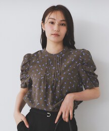 index | 柄プリントピンタックブラウス【洗濯機洗い可/イージーアイロン/防シワ】(シャツ/ブラウス)