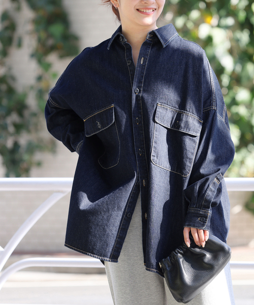 追加》【LANCER/ランサー】デニムビッグシャツ（シャツ/ブラウス