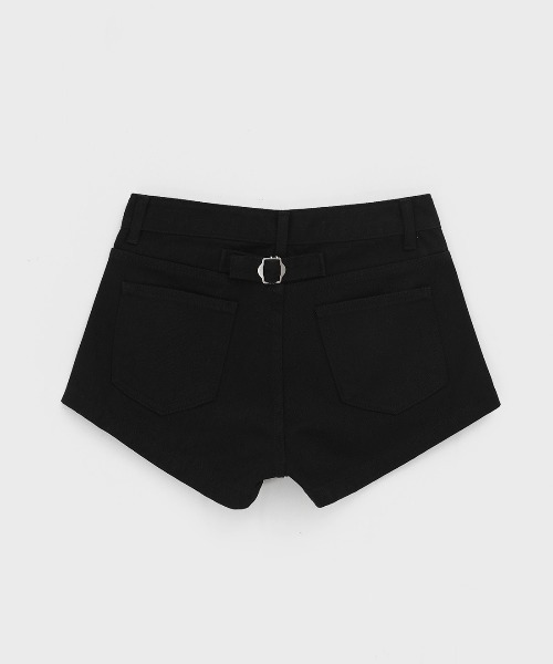 ショートパンツ BLACK COTTON SHORTS MADE] ロビントンアジャスター付きコットンショートパンツ