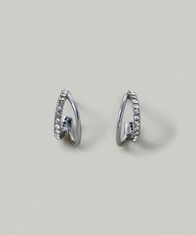 〈ステンレス〉CZダブルフープピアス