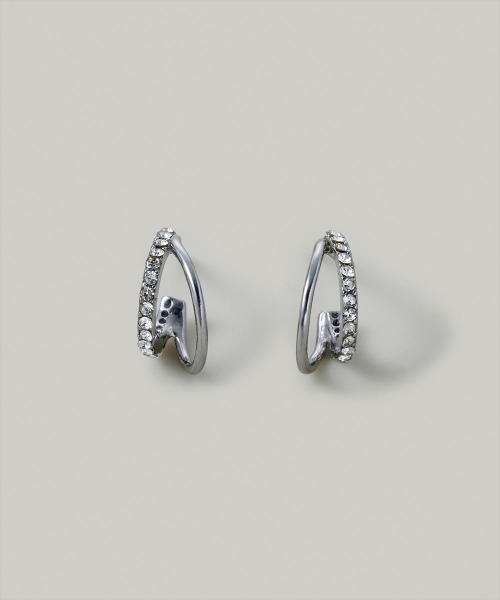 Jolie Toujours(ジョリトゥジュール)の「〈ステンレス〉CZダブルフープピアス(ピアス(両耳用)・レディース・ゴールド/シルバー・FREE)」の1枚目の写真