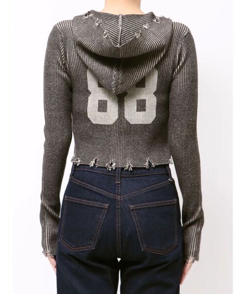 セール】コンパクトニットZIPフーディ ジップパーカー（ニット