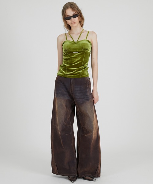 PRANK PROJECT（プランクプロジェクト）の「ベロアカップインキャミ / Velour Cup-in Camisole（キャミソール・レディース・ブラック/グリーン/ピンク・FREE）」の4枚目の写真