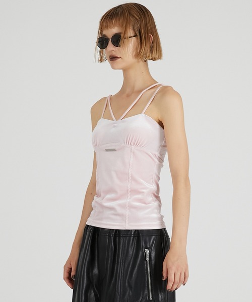 PRANK PROJECT（プランクプロジェクト）の「ベロアカップインキャミ / Velour Cup-in Camisole（キャミソール・レディース・ブラック/グリーン/ピンク・FREE）」の15枚目の写真