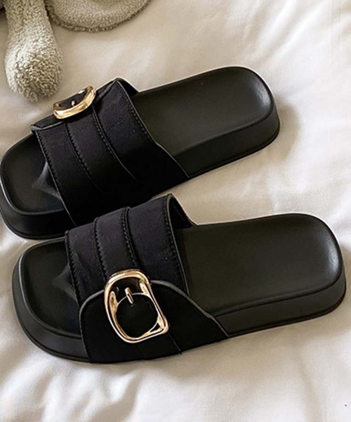 shoppinggo(ショッピングゴー)の「サンダル レディース スリッパ フラットサンダル ミュール 美脚 夏サンダル(サンダル・レディース・ブラック/ベージュ/キャメル・S/M/L)」の7枚目の写真