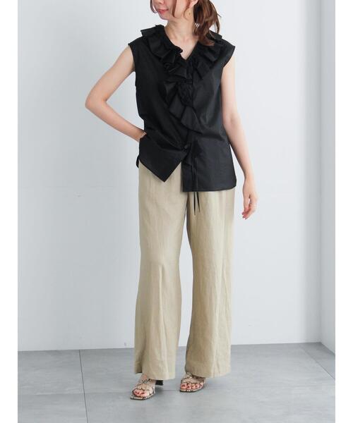 Te chichi（テチチ）の「ラッフルフリルレースブラウス（シャツ/ブラウス・レディース・オレンジ/ブラック/オフホワイト・F）」の4枚目の写真