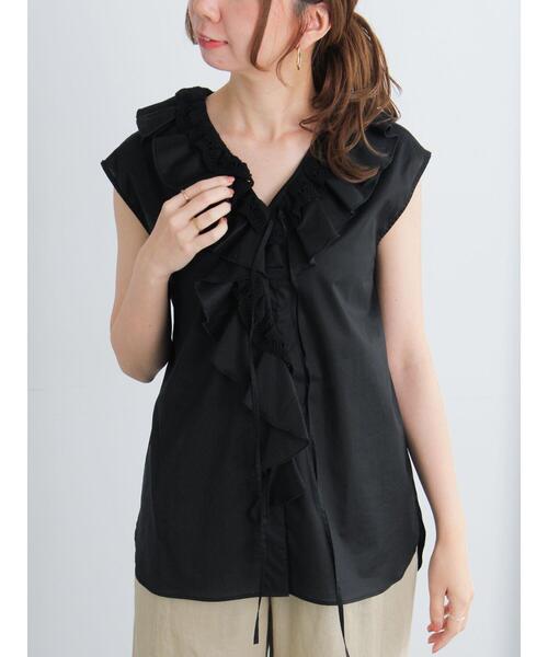 Te chichi（テチチ）の「ラッフルフリルレースブラウス（シャツ/ブラウス・レディース・オレンジ/ブラック/オフホワイト・F）」の6枚目の写真