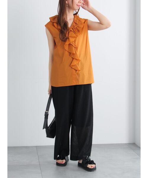 Te chichi（テチチ）の「ラッフルフリルレースブラウス（シャツ/ブラウス・レディース・オレンジ/ブラック/オフホワイト・F）」の8枚目の写真