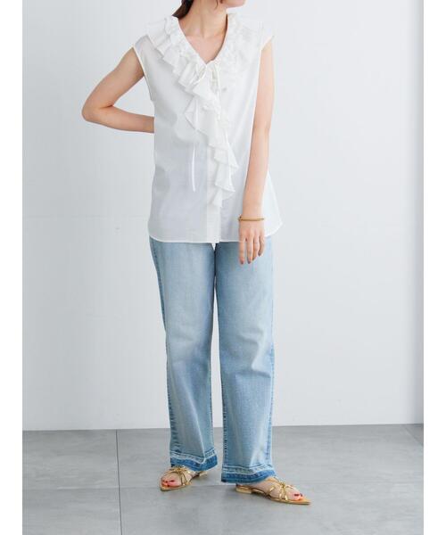 Te chichi（テチチ）の「ラッフルフリルレースブラウス（シャツ/ブラウス・レディース・オレンジ/ブラック/オフホワイト・F）」の10枚目の写真