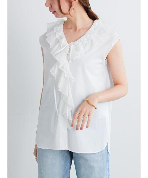 Te chichi（テチチ）の「ラッフルフリルレースブラウス（シャツ/ブラウス・レディース・オレンジ/ブラック/オフホワイト・F）」の12枚目の写真