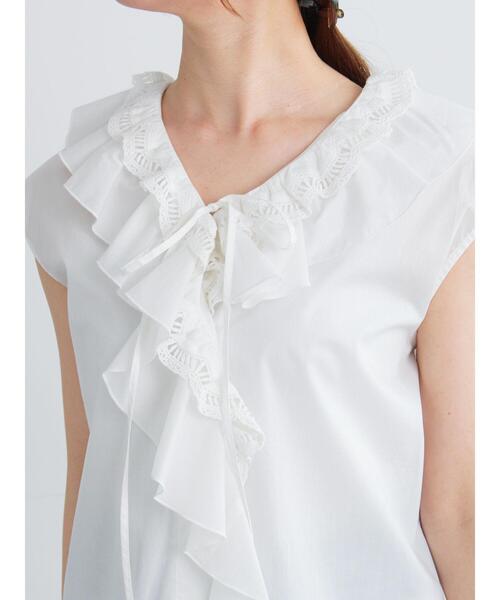 Te chichi（テチチ）の「ラッフルフリルレースブラウス（シャツ/ブラウス・レディース・オレンジ/ブラック/オフホワイト・F）」の15枚目の写真