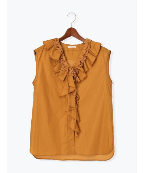 Te chichi（テチチ）の「ラッフルフリルレースブラウス（シャツ/ブラウス・レディース・オレンジ/ブラック/オフホワイト・F）」の18枚目の写真