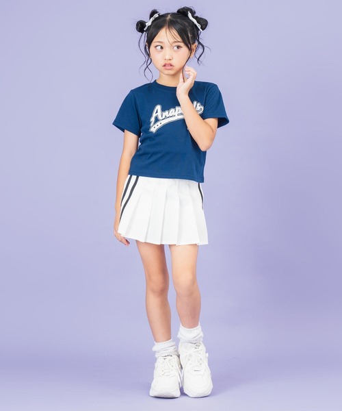 ANAP kids（アナップキッズ）の「サイドライン ツイル プリーツスカート【ジュニアお揃い】（スカート・キッズ・ホワイト/ベージュ/ブラック・130cm/110cm/120cm）」の8枚目の写真