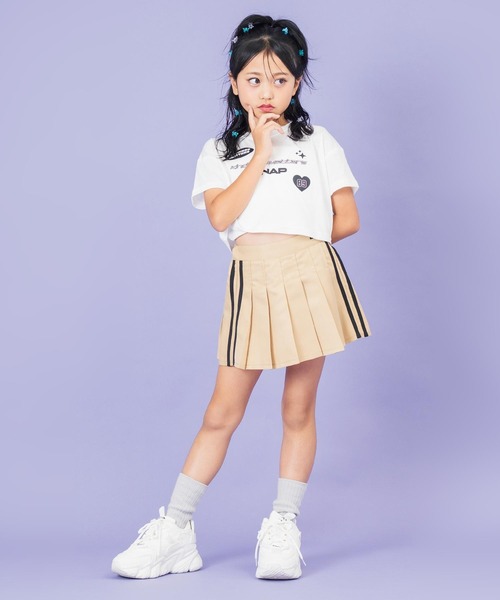 ANAP kids（アナップキッズ）の「サイドライン ツイル プリーツスカート【ジュニアお揃い】（スカート・キッズ・ホワイト/ベージュ/ブラック・130cm/110cm/120cm）」の20枚目の写真