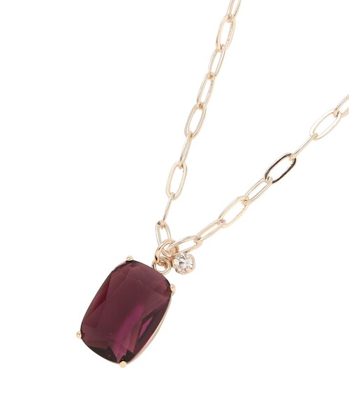 amaca(アマカ)の「スクエアガラスネックレス(ネックレス・レディース・ワイン・FREE)」の5枚目の写真