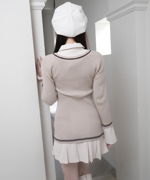 LIPSERVICE(リップサービス)の「シャツドッキングプリーツワンピース(ワンピース・レディース・ベージュ/グレー/ブラック・FREE)」の8枚目の写真