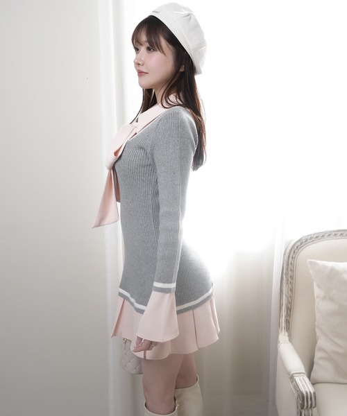 LIPSERVICE(リップサービス)の「シャツドッキングプリーツワンピース(ワンピース・レディース・ベージュ/グレー/ブラック・FREE)」の13枚目の写真