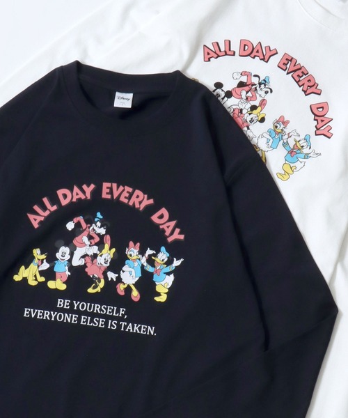 Disney（ディズニー）の「Disney/ディズニー ミッキー ドナルド デイジー グーフィー プルート プリントロンT 長袖 ロングスリーブTシャツ レディース メンズ（Tシャツ/カットソー・レディース・ネイビー/サックスブルー/アッシュグレー/オフホワイト・LL/L/M）」の3枚目の写真
