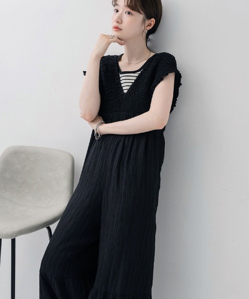 RETRO GIRL（レトロガール）の「シャーリングサロペット（サロペット/オーバーオール・レディース・ブラック/チャコールグレー/ナチュラル・FREE）」の17枚目の写真