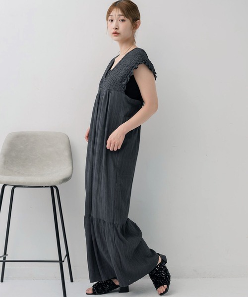 RETRO GIRL（レトロガール）の「シャーリングサロペット（サロペット/オーバーオール・レディース・ブラック/チャコールグレー/ナチュラル・FREE）」の22枚目の写真