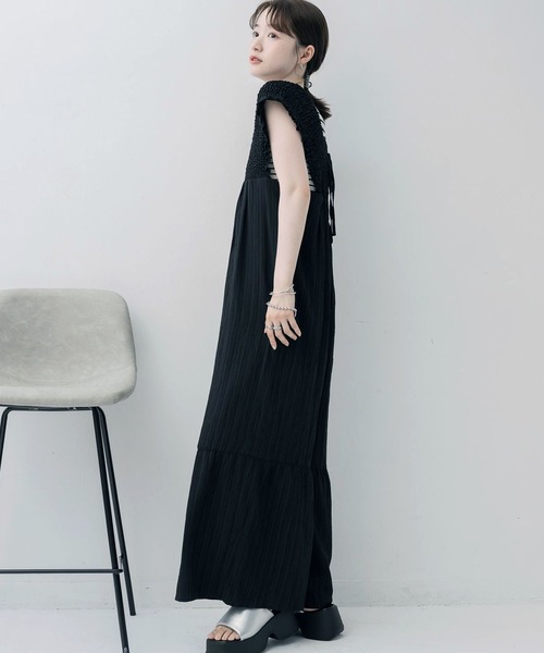 RETRO GIRL（レトロガール）の「シャーリングサロペット（サロペット/オーバーオール・レディース・ブラック/チャコールグレー/ナチュラル・FREE）」の12枚目の写真