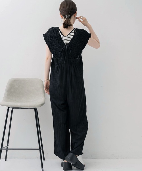 RETRO GIRL（レトロガール）の「シャーリングサロペット（サロペット/オーバーオール・レディース・ブラック/チャコールグレー/ナチュラル・FREE）」の14枚目の写真