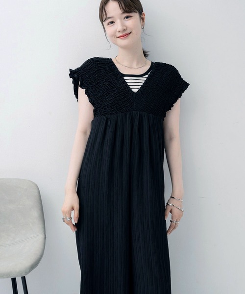 RETRO GIRL（レトロガール）の「シャーリングサロペット（サロペット/オーバーオール・レディース・ブラック/チャコールグレー/ナチュラル・FREE）」の15枚目の写真