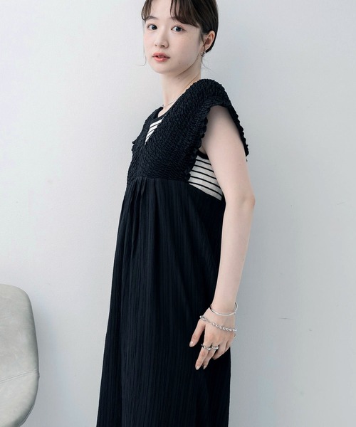 RETRO GIRL（レトロガール）の「シャーリングサロペット（サロペット/オーバーオール・レディース・ブラック/チャコールグレー/ナチュラル・FREE）」の18枚目の写真