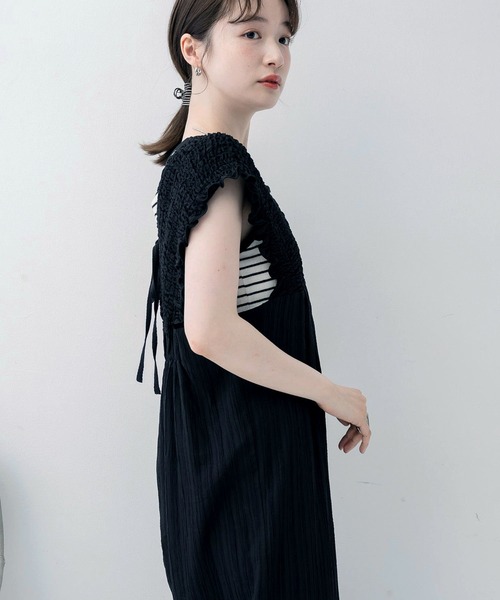 RETRO GIRL（レトロガール）の「シャーリングサロペット（サロペット/オーバーオール・レディース・ブラック/チャコールグレー/ナチュラル・FREE）」の19枚目の写真