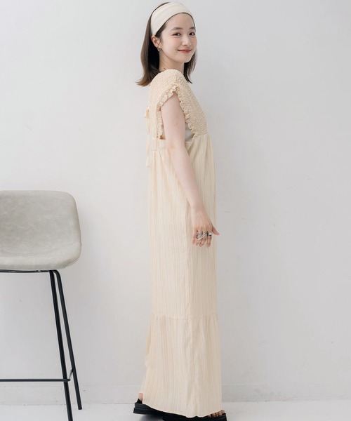 RETRO GIRL（レトロガール）の「シャーリングサロペット（サロペット/オーバーオール・レディース・ブラック/チャコールグレー/ナチュラル・FREE）」の7枚目の写真