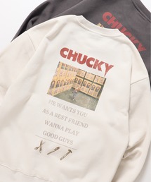 ALWAYS GOOD TIME(オルウェイズグッドタイム)の【CHUCKY/チャッキー】裏起毛ピグメント風プリントスウェット(スウェット)