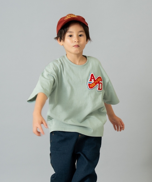 and D. petit main（アンドディープティマイン）の「【綿100%】カレッジワンポイント半袖T（Tシャツ/カットソー・キッズ・ライトピンク/トップグレー/ネイビー/ホワイト/ライトグリーン・90cm/110cm/100cm/130cm/140cm/120cm/150cm）」の3枚目の写真