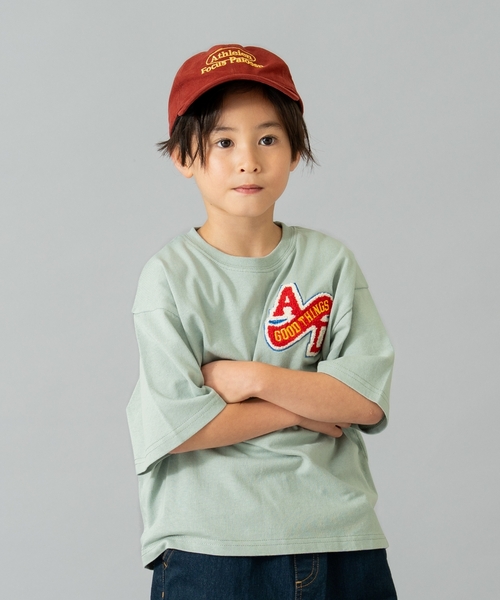 and D. petit main（アンドディープティマイン）の「【綿100%】カレッジワンポイント半袖T（Tシャツ/カットソー・キッズ・ライトピンク/トップグレー/ネイビー/ホワイト/ライトグリーン・90cm/110cm/100cm/130cm/140cm/120cm/150cm）」の7枚目の写真